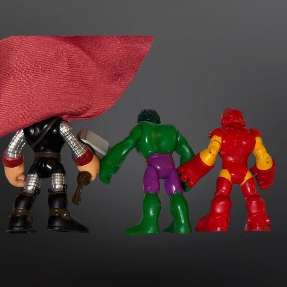 2010 Marvel Super Hero Hulk Adventures Hulk Iron Man & Thor Action Figures 2.5” - Picture 2 of 5